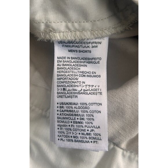 Amazon Essentials Slim-Fit 9" Stretch Chino Short 100% Cotton Light Grey 34W - Picture 8 of 11